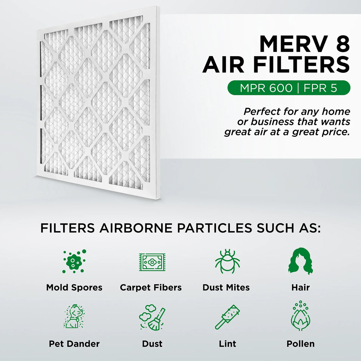 (Actual Size: 15.5 x 24.5 x 3.75 Inches). 3 Pack. Pamlico Air 16x25x4 MERV 8 Pleated AC Furnace Air Filters