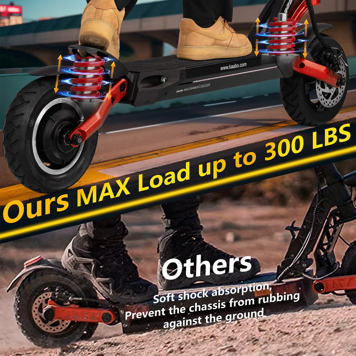 Kaabo Electric Scooter for Adults Mantis 10,High Performance Comfort Scooter with 25 Miles Range,Max Speed 19 MPH, Max Gear motor 500W,10 inch Wheels Black