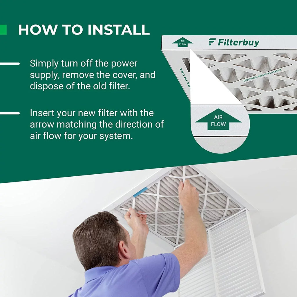 Filterbuy 10x16x4 MERV 11 Pleated HVAC AC Furnace Air Filters (4-Pack)