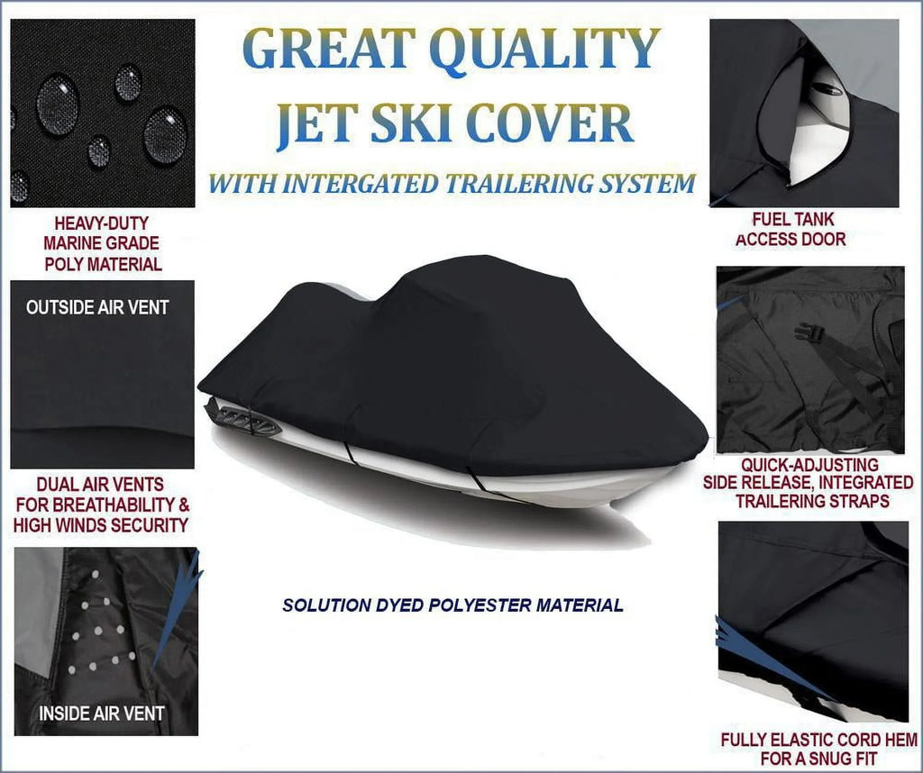 BLACK PWC 600D JET SKI shield appropriate for Sea Doo Sea-Doo Bombardier GTI 2001 2002 2003 2004 2005, GTS 2001 2002 2003 Jet Ski protector