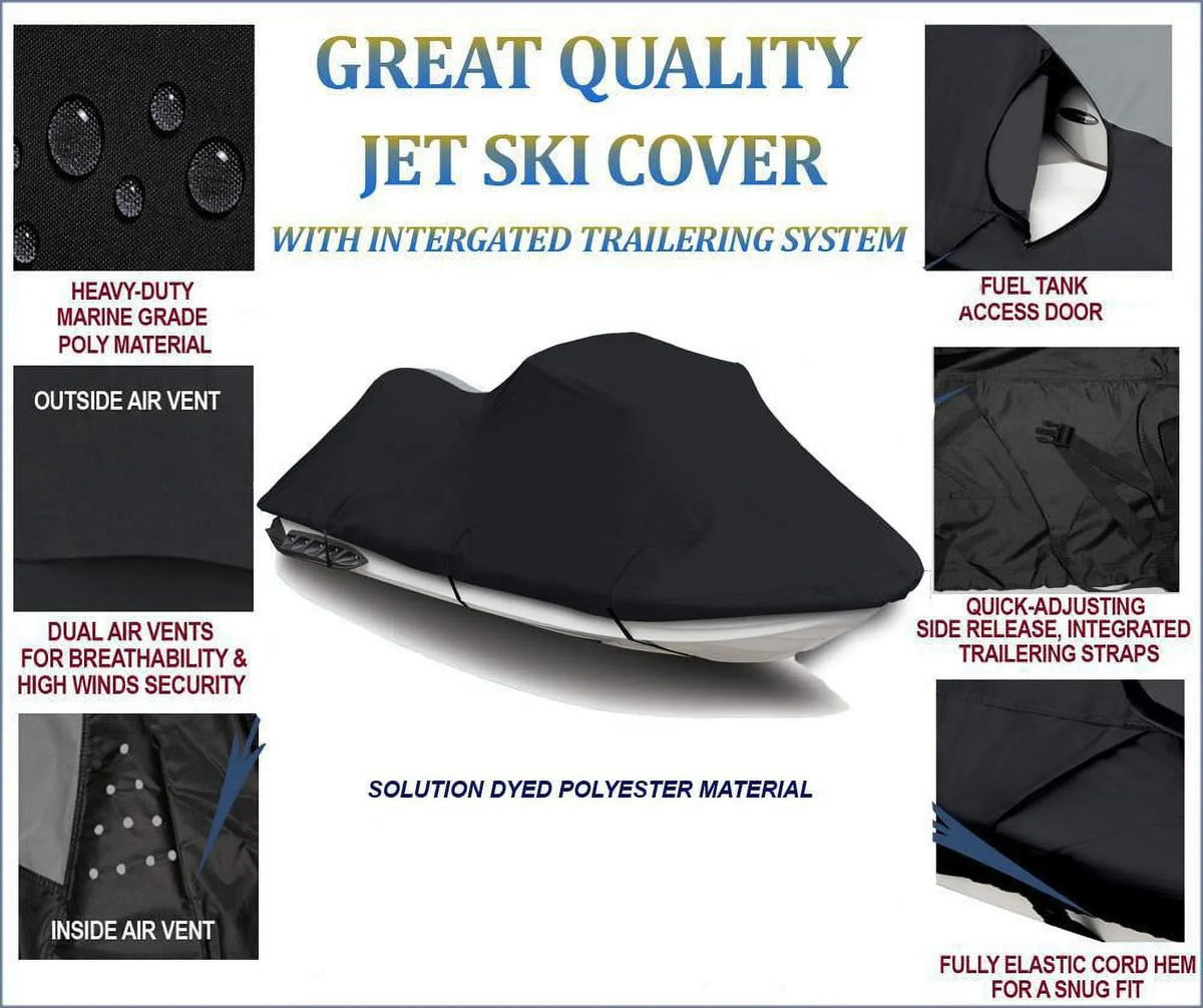 BLACK PWC 600D JET SKI shield appropriate for Sea Doo Sea-Doo Bombardier GTI 2001 2002 2003 2004 2005, GTS 2001 2002 2003 Jet Ski protector