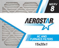 Aerostar 15x20x1 MERV  8, Pleated Air Filter, 15x20x1, Box of 6, Made in the USA