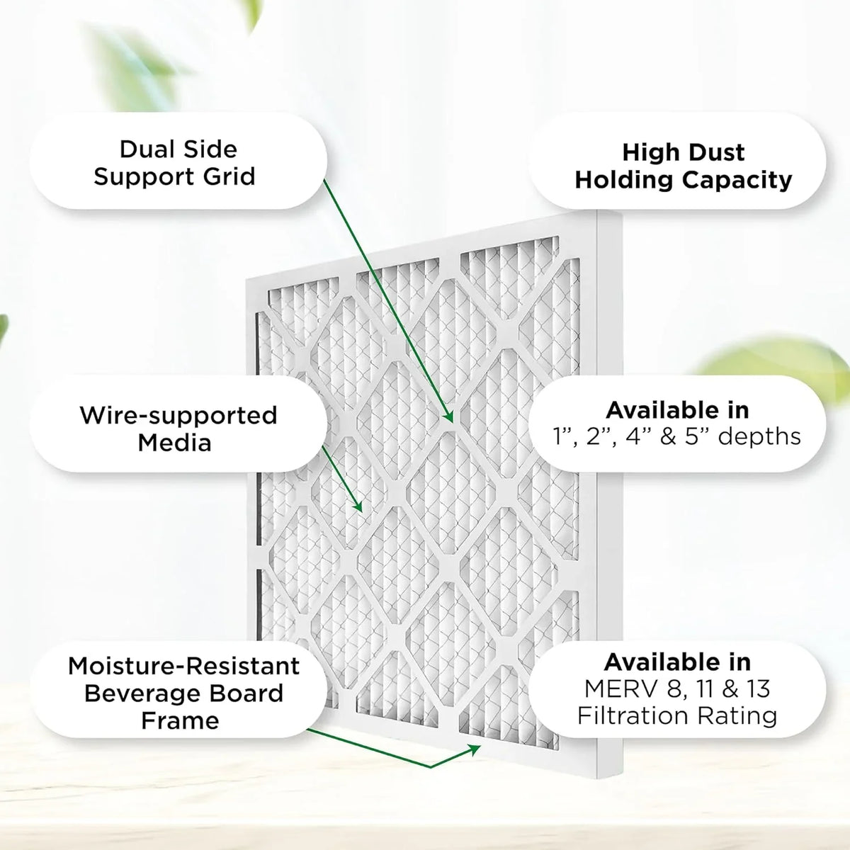 Ext Size: 17-3/4 X 17-3/4 X 3/4. Case Of 12. 18X18x1 MERV 8 Pleated HV Furne Air Filters