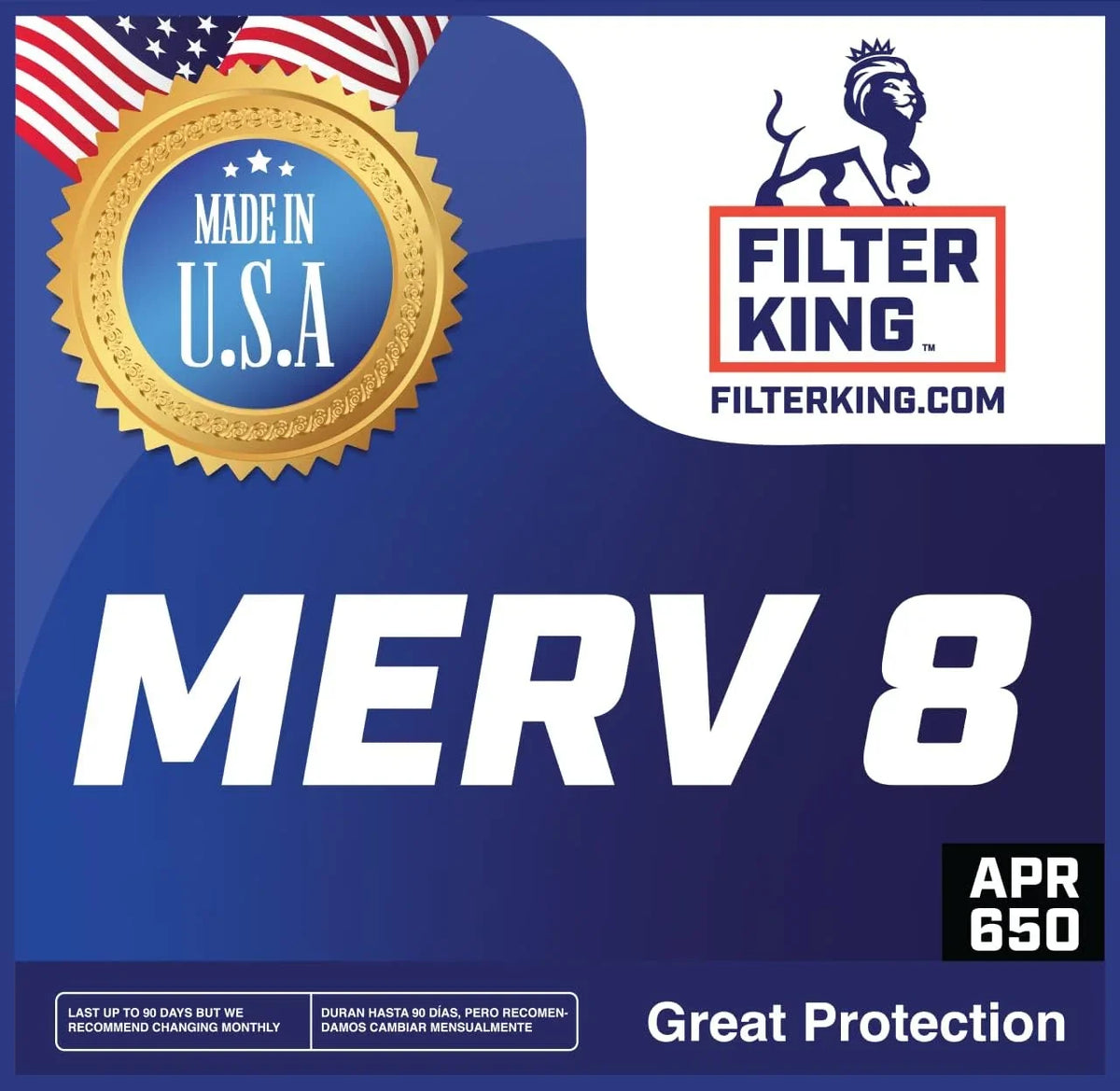 Filter King 15.5x33.5x1 Air Filter | 4-PACK | MERV 8 HVAC Pleated A/C Furnace Filters | MADE IN USA | Actual Size: 15.5 x 33.5 x .75"
