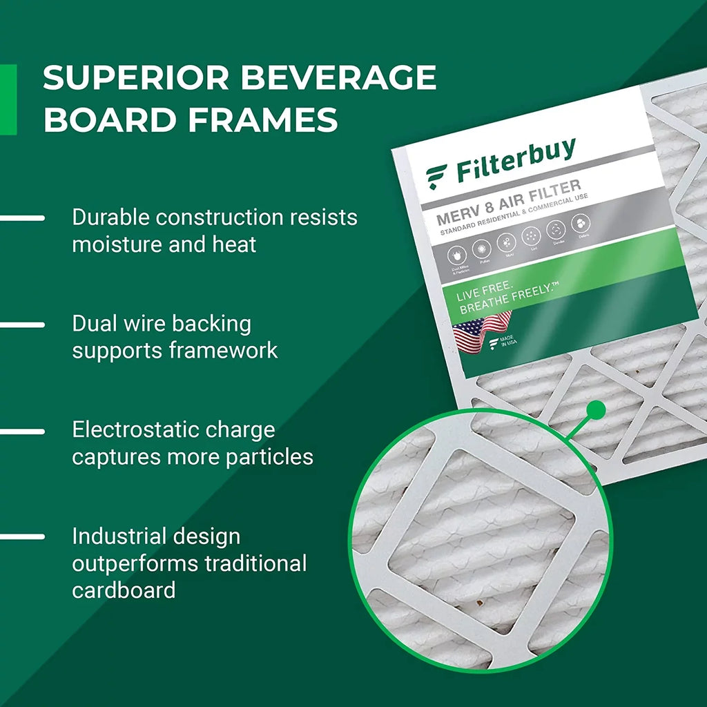 Filterbuy 17x26x4 MERV 8 Pleated HVAC AC Furnace Air Filters for Lennox x6664 (2-Pack)