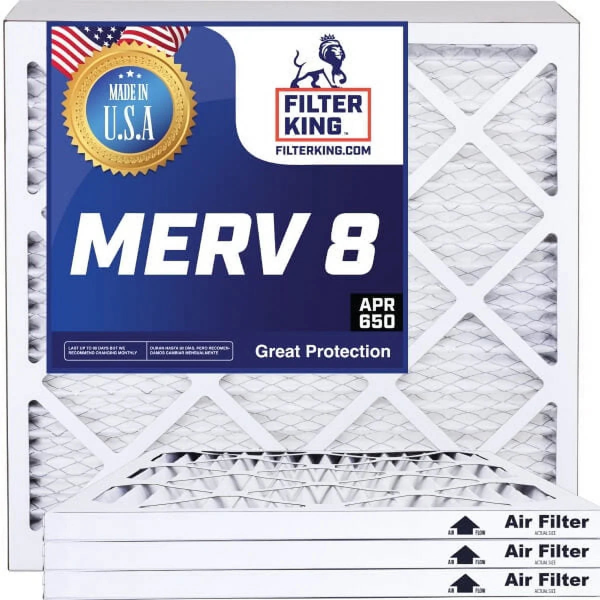Filter King 23x58x1 Air Filter | 4-PACK | MERV 8 HVAC Pleated A/C Furnace Filters | MADE IN USA | Actual Size: 23 x 58 x .75"
