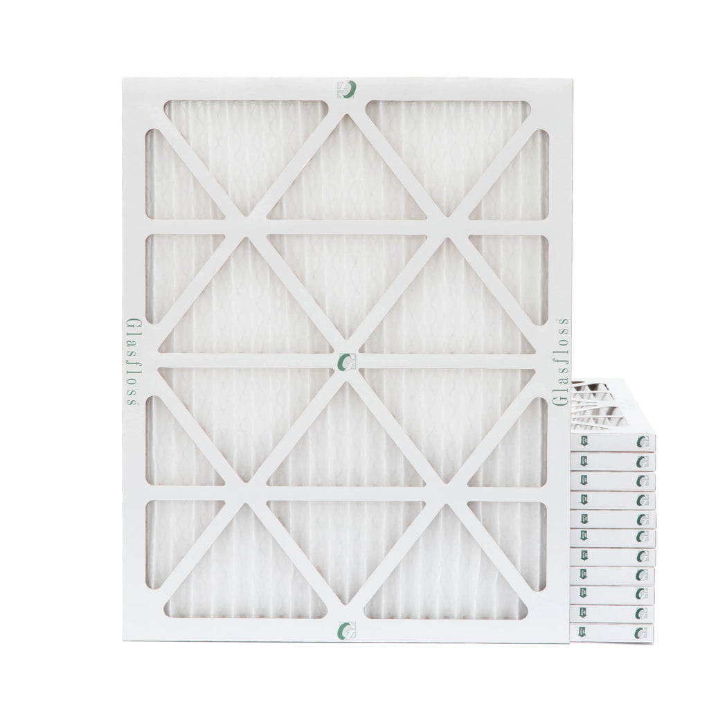 16x20x1 Air Filter MERV 10 Pleated by Glasfloss - Box of 12 - AC/Furnace Filters