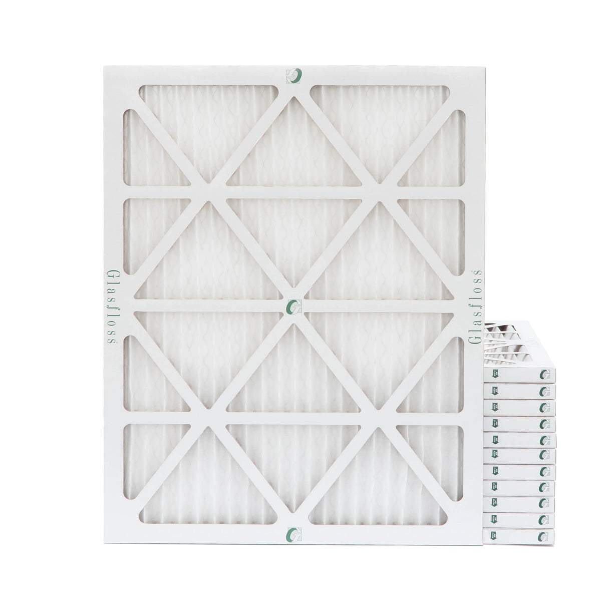 16x20x1 Air Filter MERV 10 Pleated by Glasfloss - Box of 12 - AC/Furnace Filters